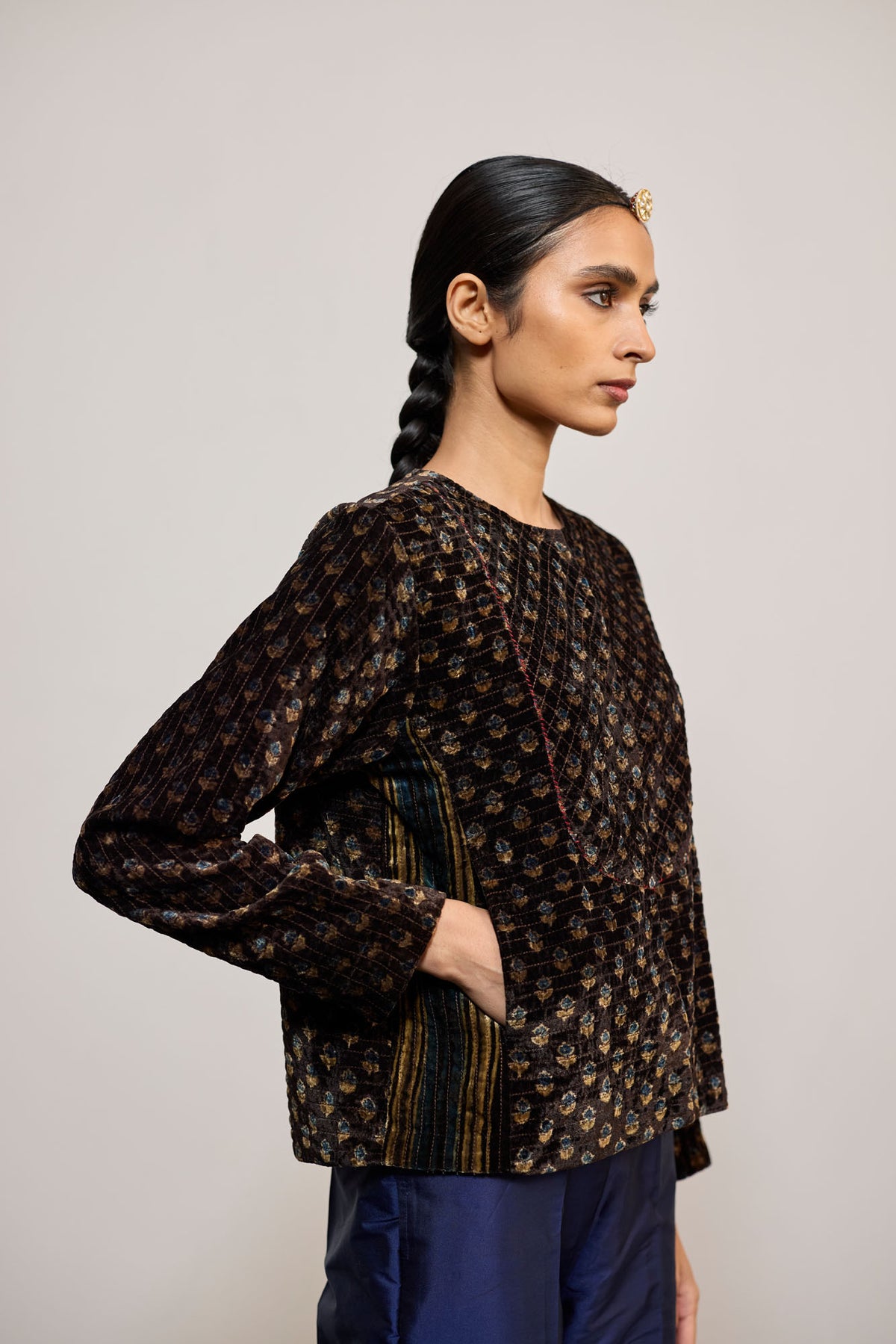 COFFEE VELVET AJRAK (COATIE/JACKET)