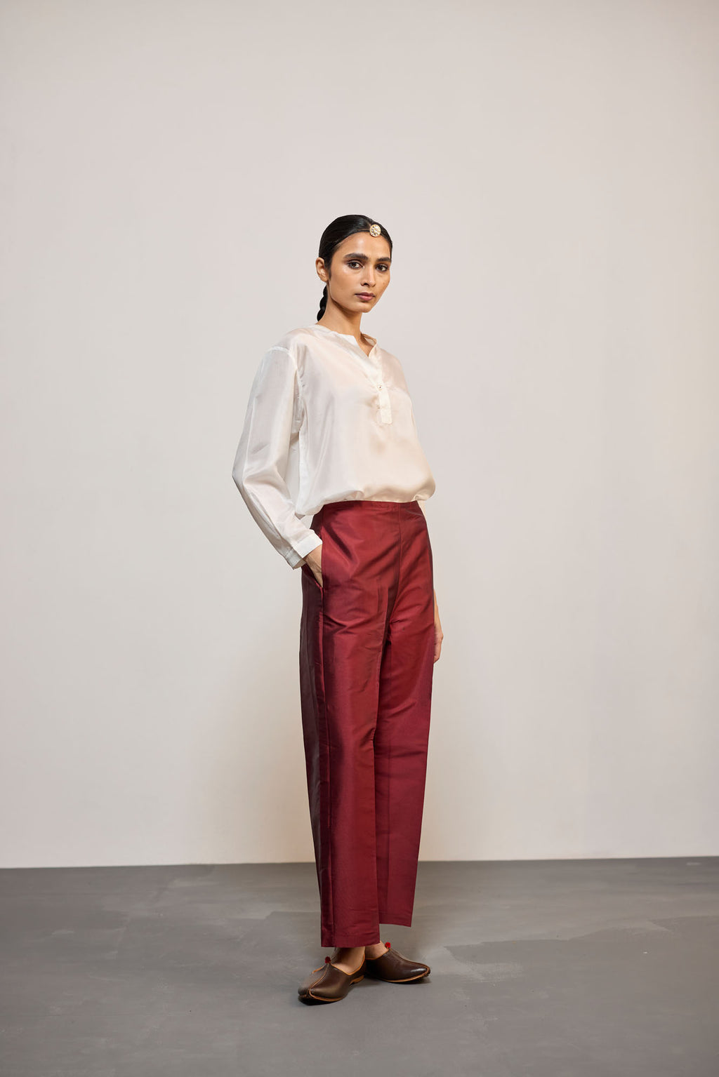 MAROON SILK (PANT)