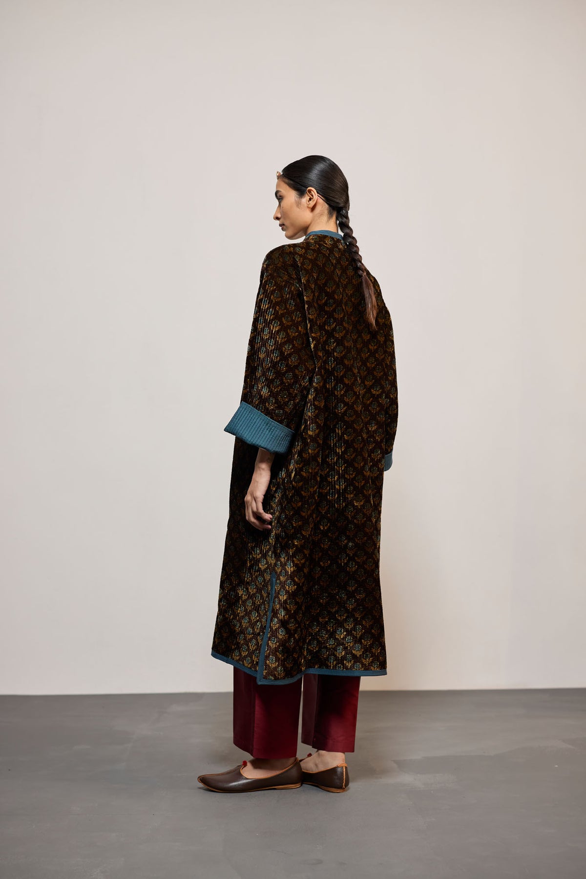 AJA VELVET  PRINTED TEAL REVERSIBLE (JACKET)