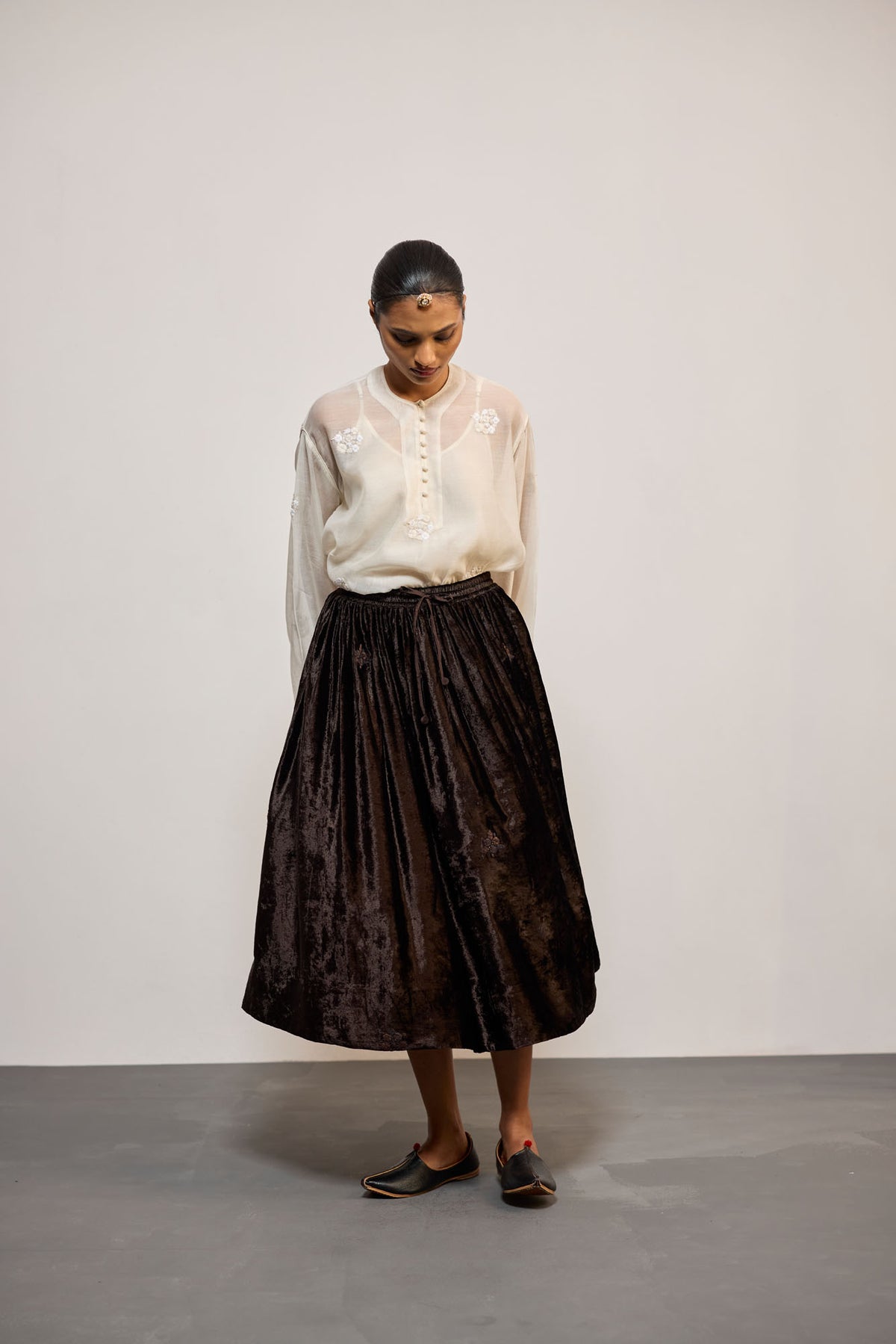 BROWN VELVET( SKIRT)