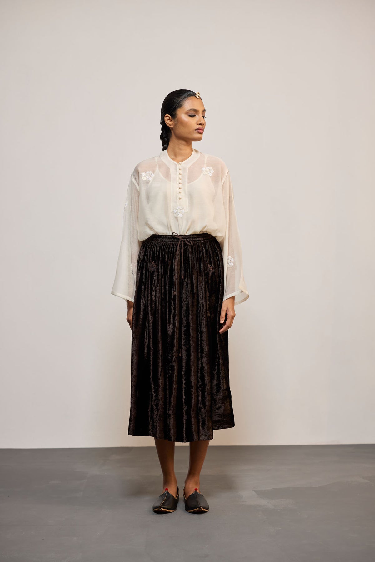 BROWN VELVET( SKIRT)