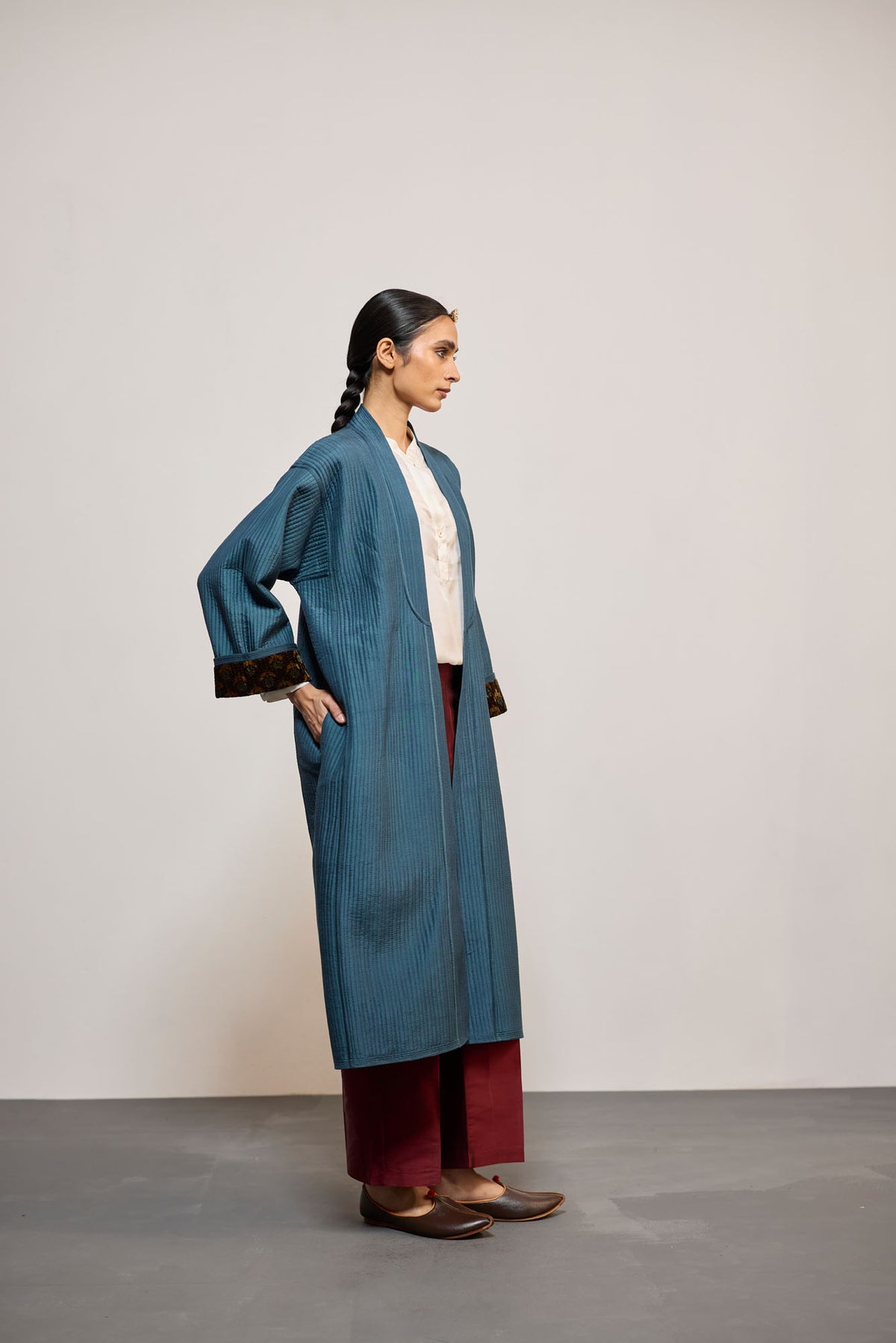 AJA VELVET  PRINTED TEAL REVERSIBLE (JACKET)
