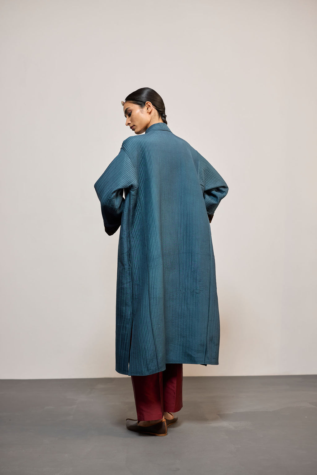AJA VELVET  PRINTED TEAL REVERSIBLE (JACKET)