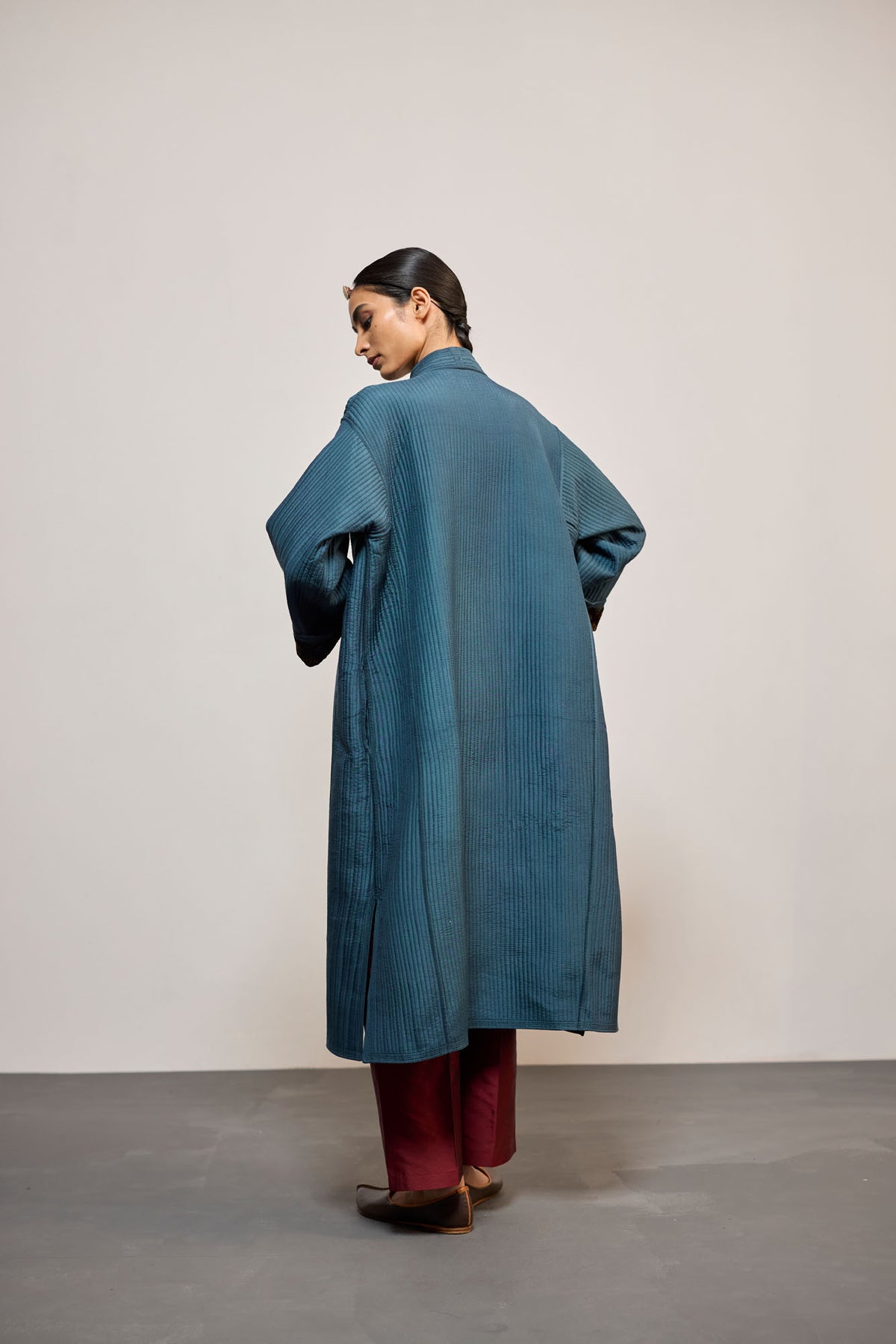 AJA VELVET  PRINTED TEAL REVERSIBLE (JACKET)