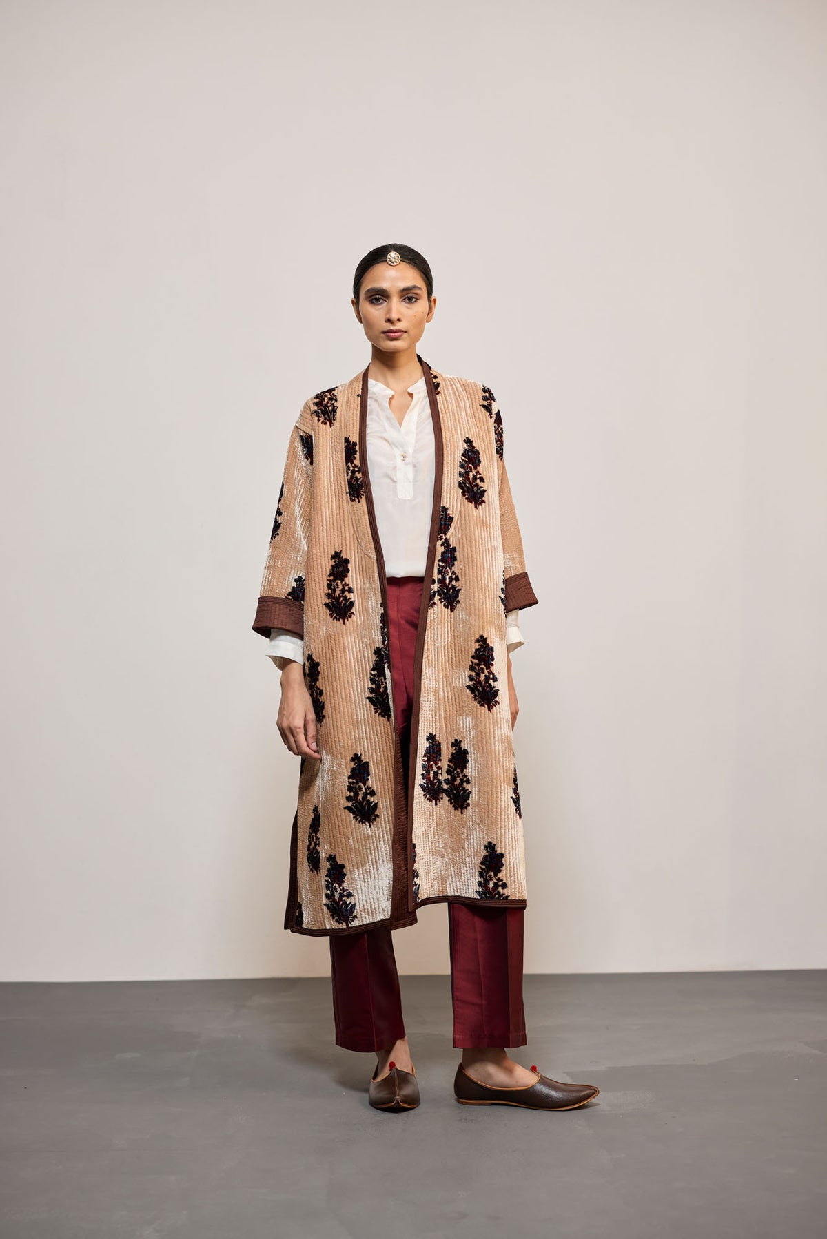 AJA VELVET PRINTED BROWN  REVERSIBLE (JACKET)