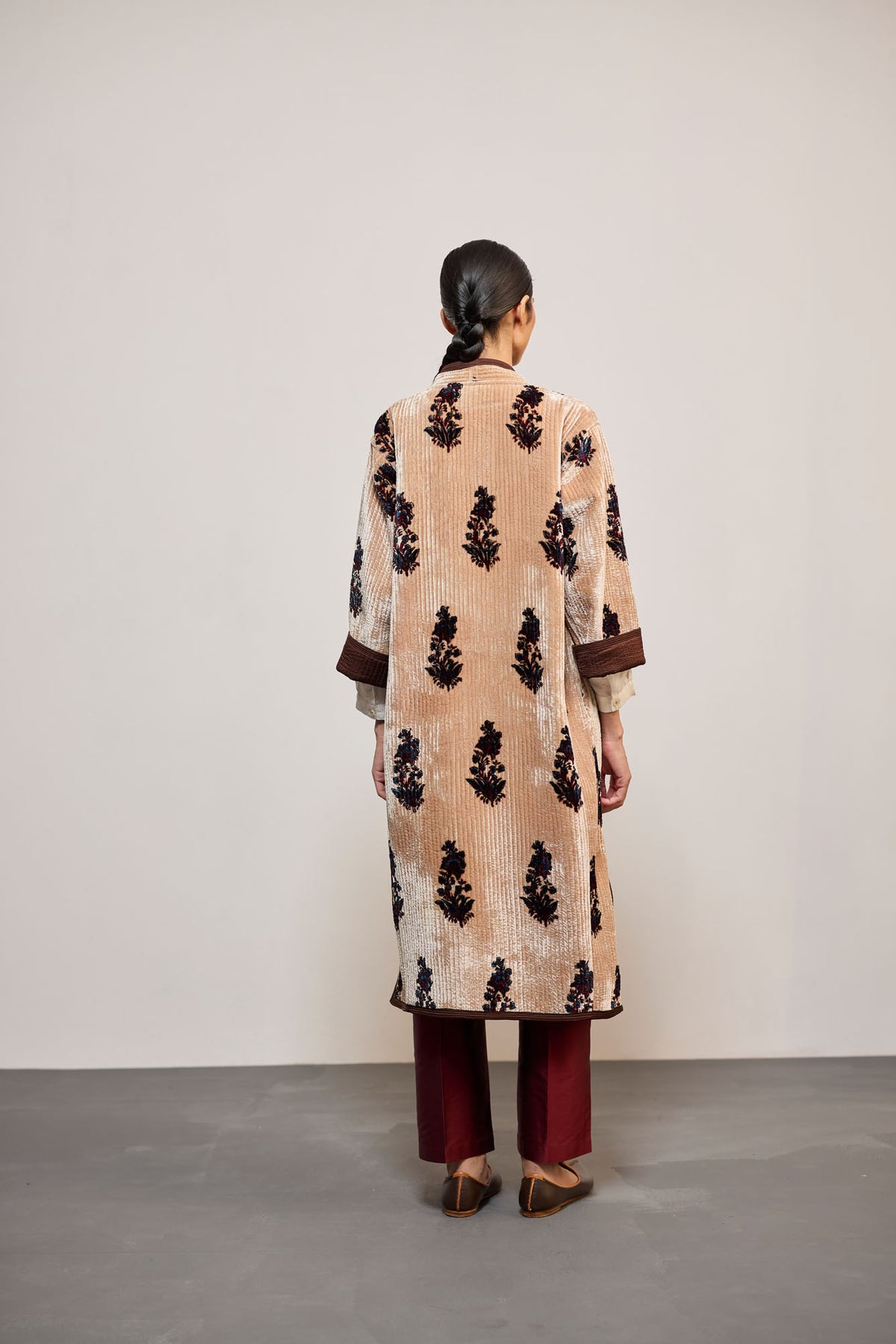 AJA VELVET PRINTED BROWN  REVERSIBLE (JACKET)