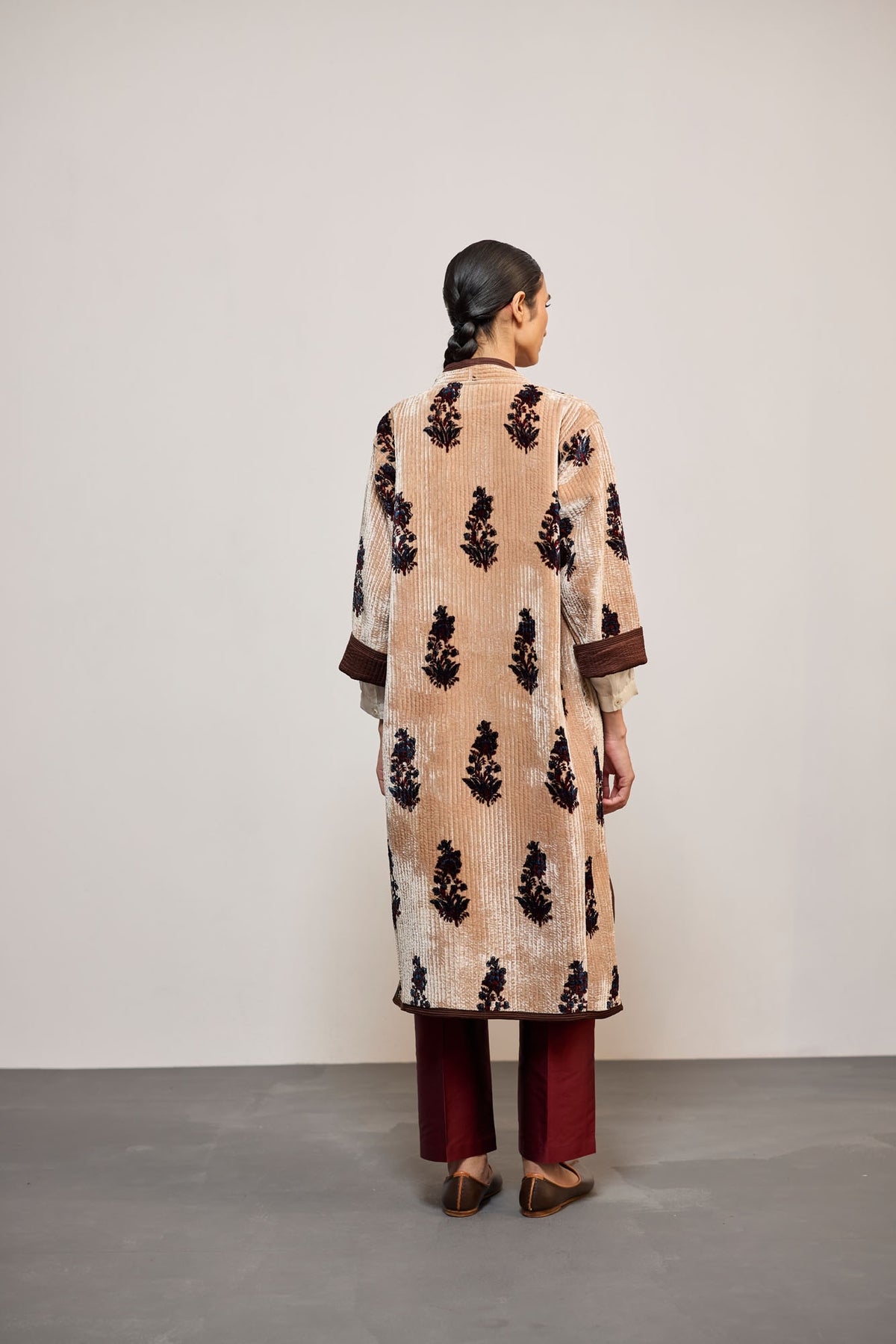 AJA VELVET PRINTED BROWN  REVERSIBLE (JACKET)