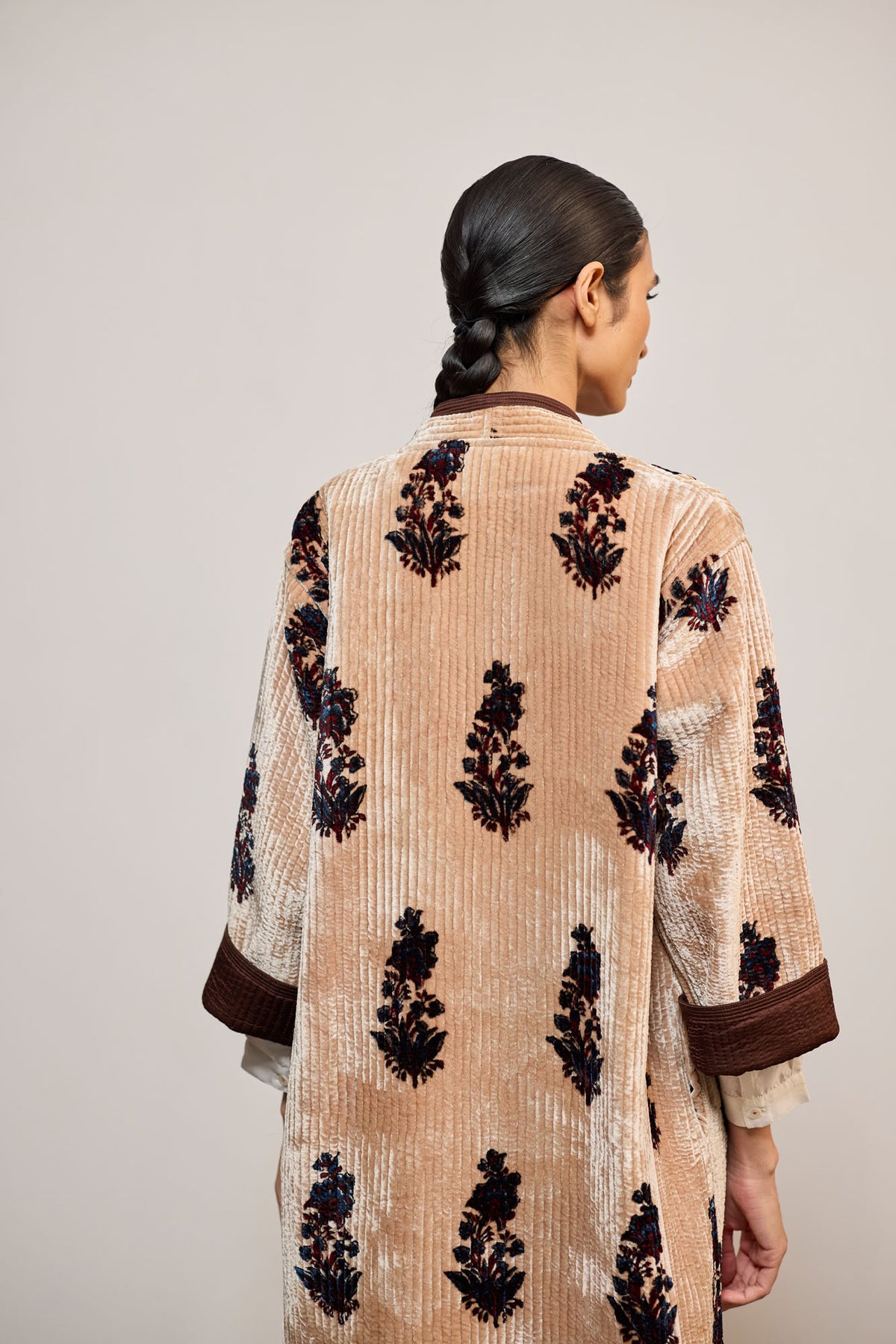 AJA VELVET PRINTED BROWN  REVERSIBLE (JACKET)