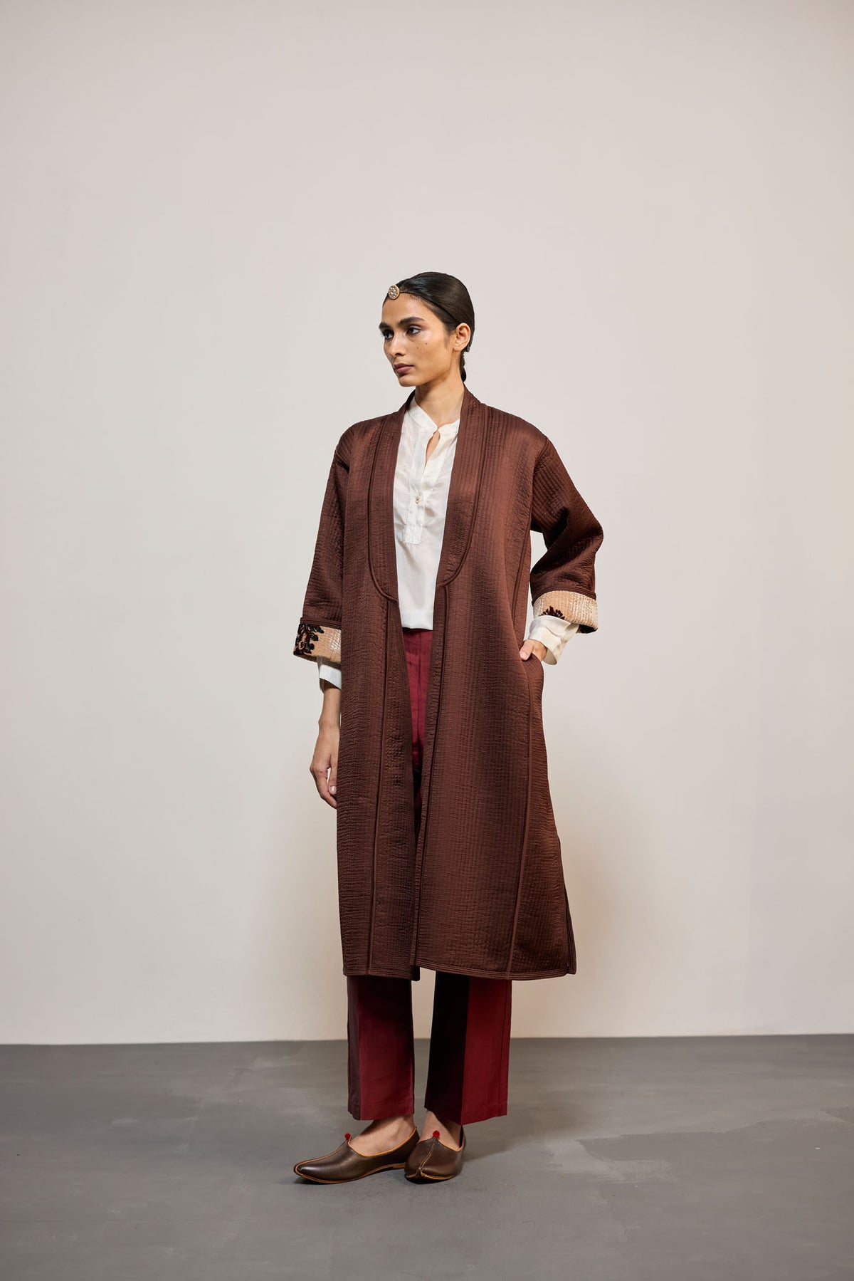 AJA VELVET PRINTED BROWN  REVERSIBLE (JACKET)