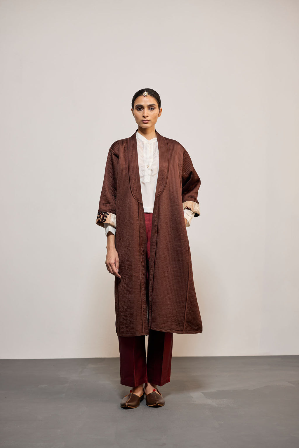 AJA VELVET PRINTED BROWN  REVERSIBLE (JACKET)