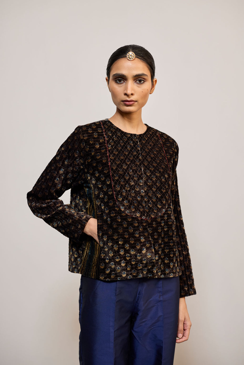 COFFEE VELVET AJRAK (COATIE/JACKET)