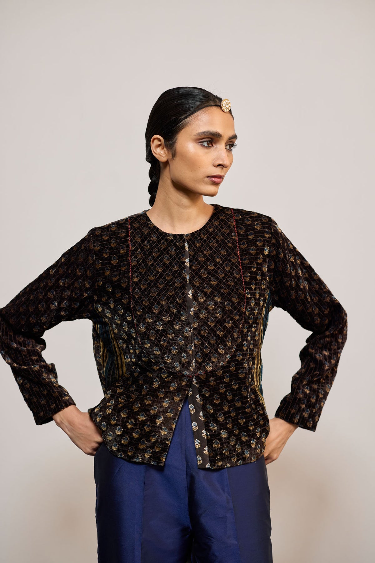 COFFEE VELVET AJRAK (COATIE/JACKET)