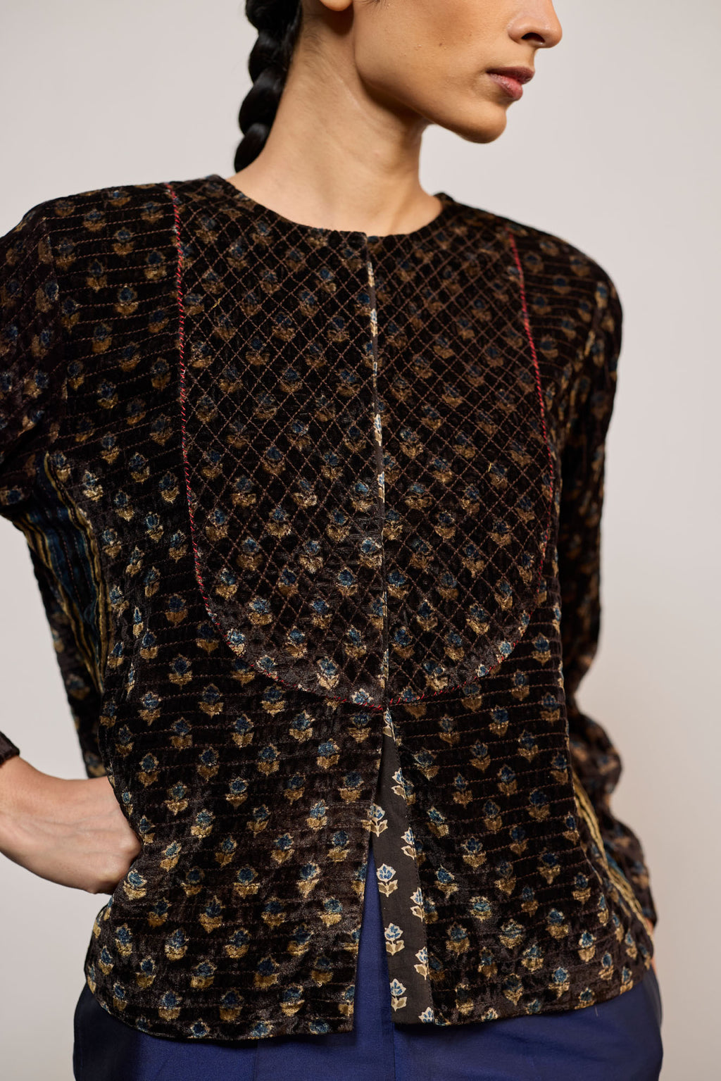 COFFEE VELVET AJRAK (COATIE/JACKET)