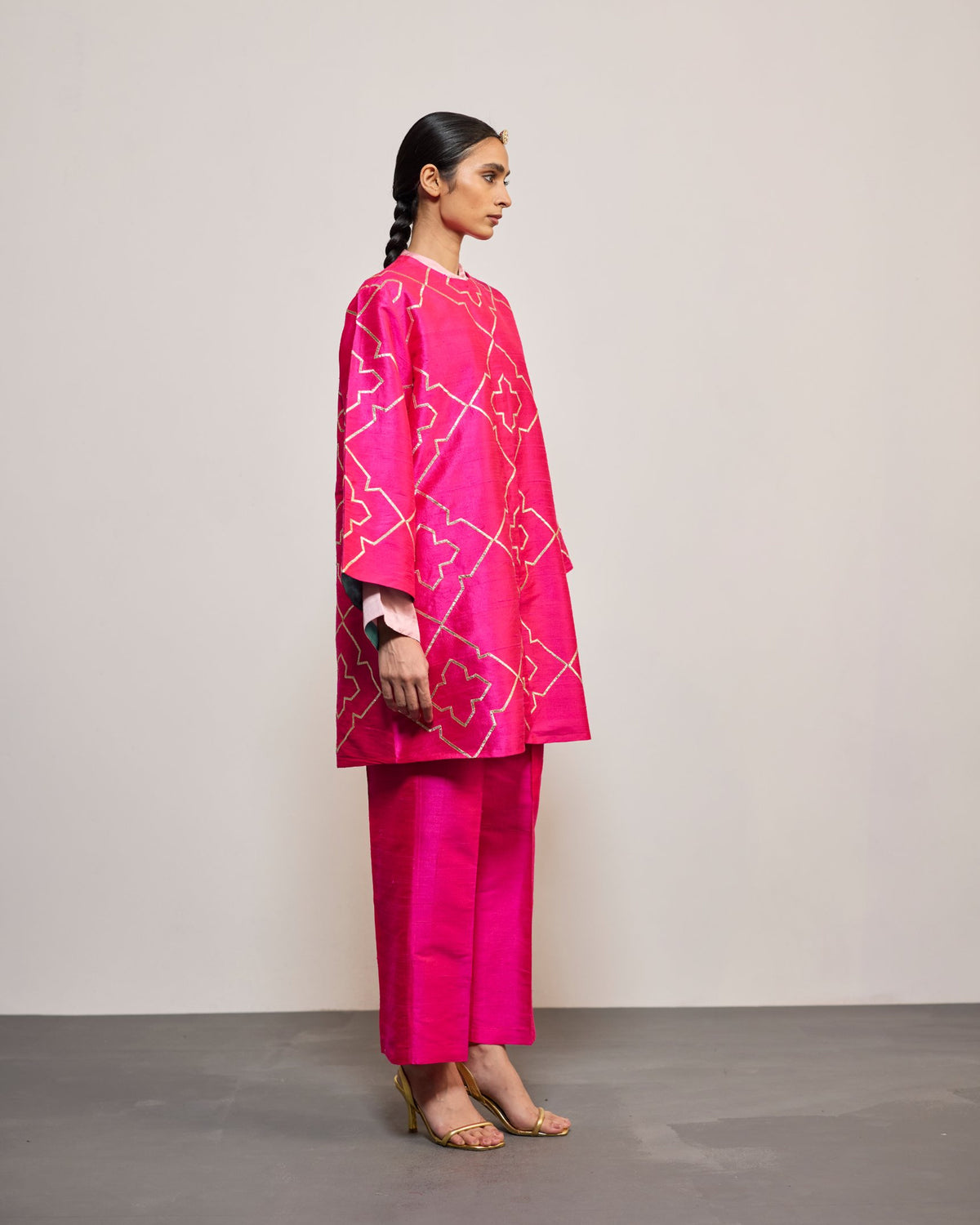 RANI PINK RAW SILK PANTS