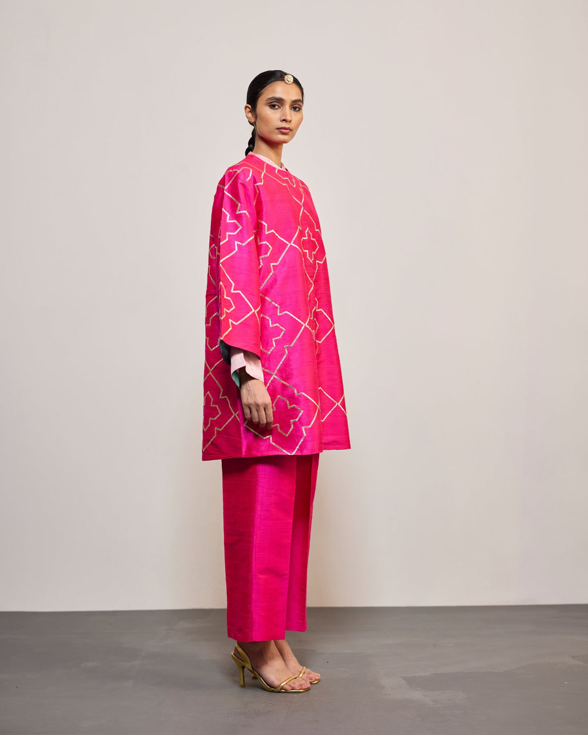 RANI PINK RAW SILK PANTS