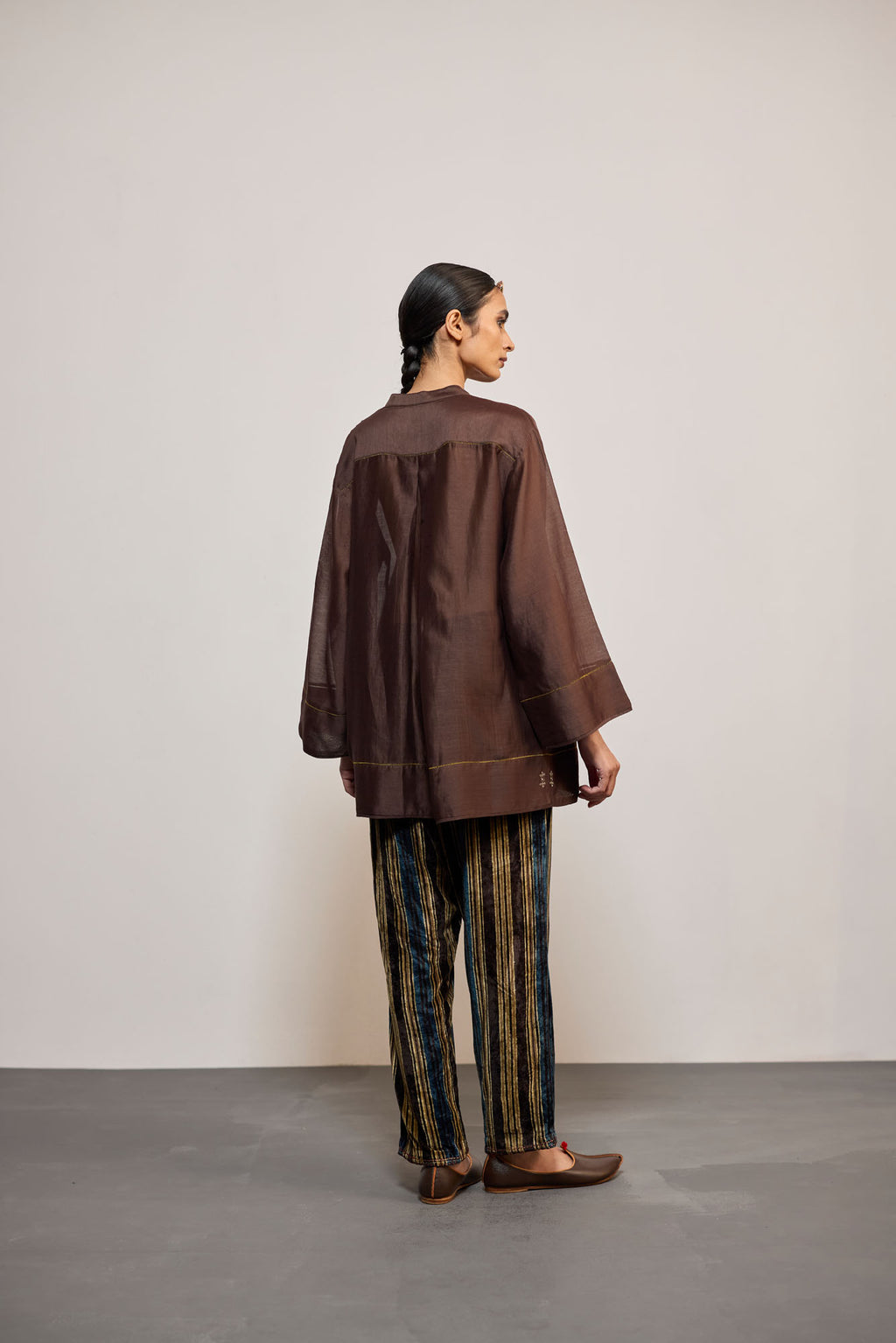 BROWN DHARI VELVET (PANT)