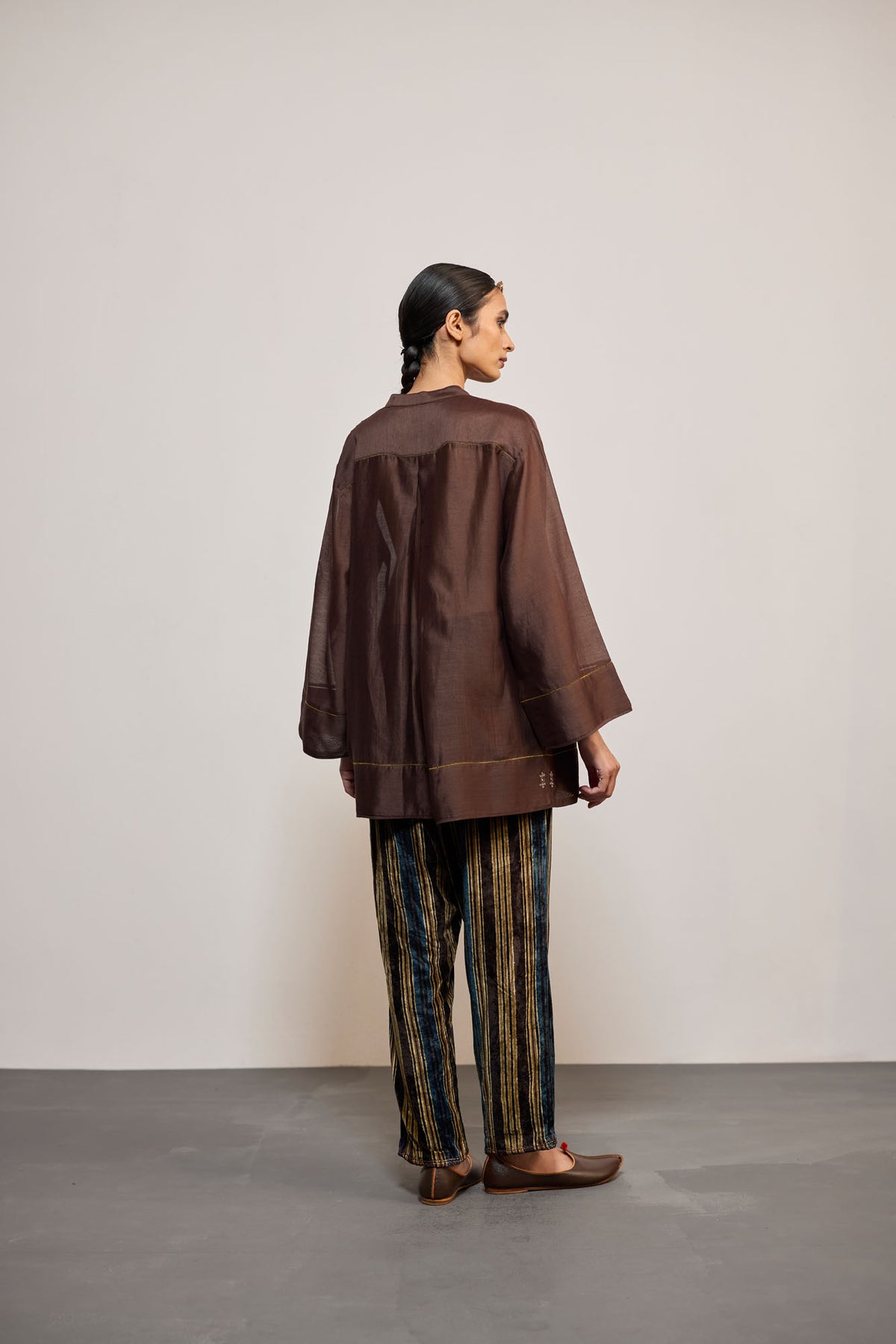 BROWN DHARI VELVET (PANT)