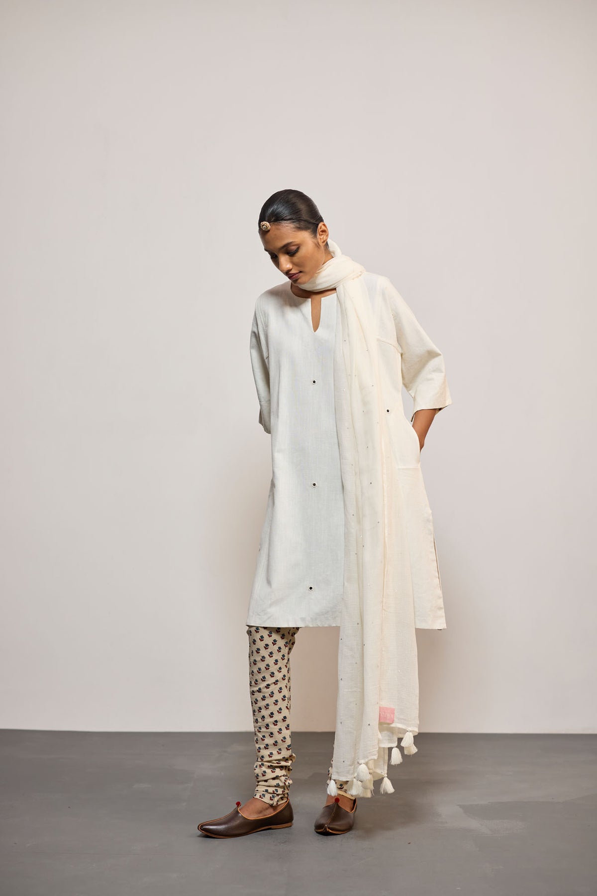 MIRRORWORK IVORY (KURTA)